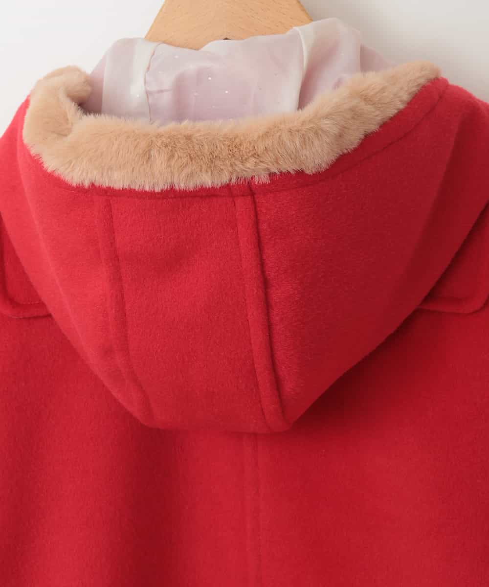 KJUAG03059 a.v.v KIDS(アー・ヴェ・ヴェ) [100-130]フェイクファーフードダッフルコート[WEB限定サイズ] レッド