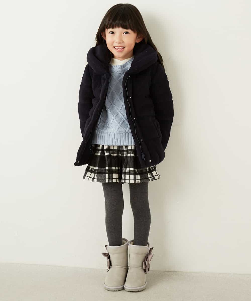KJUAG04059 a.v.v KIDS(アー・ヴェ・ヴェ) [100-130]【洗える】メランジ起毛中綿コート[WEB限定サイズ] グレー