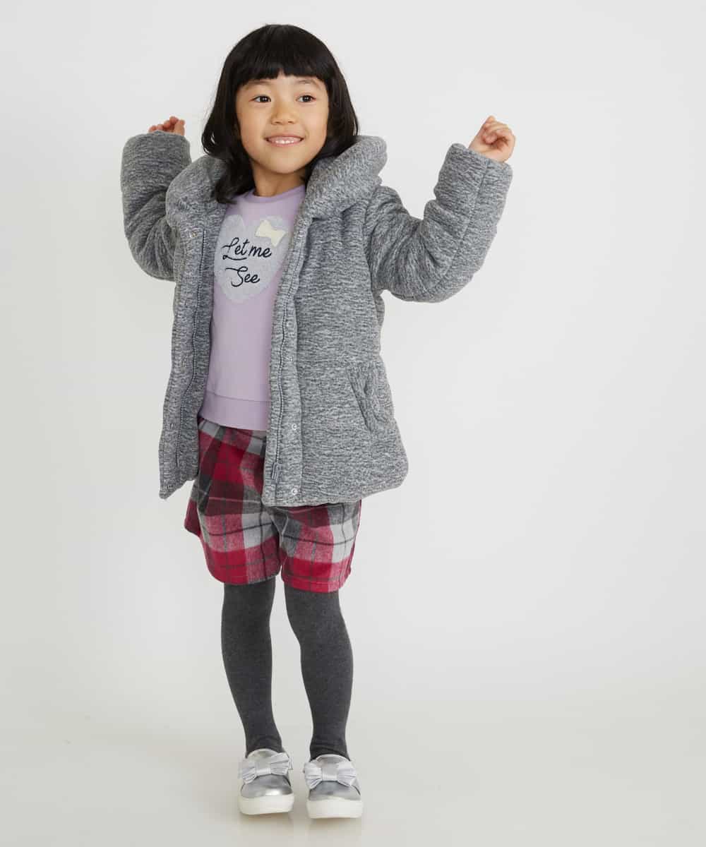 KJUAG04059 a.v.v KIDS(アー・ヴェ・ヴェ) [100-130]【洗える】メランジ起毛中綿コート[WEB限定サイズ] グレー