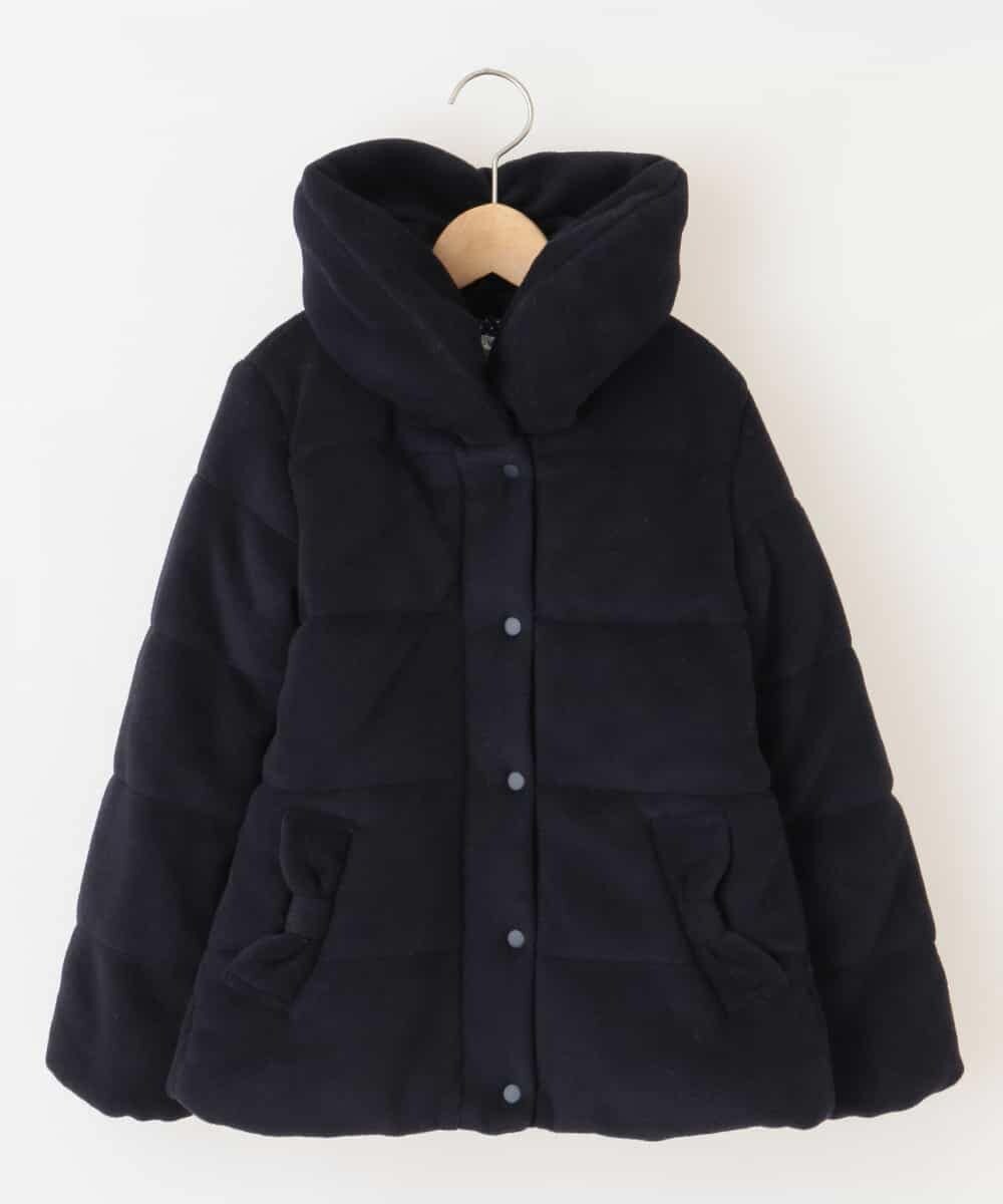 KJUAG04059 a.v.v KIDS(アー・ヴェ・ヴェ) [100-130]【洗える】メランジ起毛中綿コート[WEB限定サイズ] ネイビー