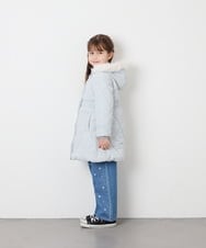 KJUAG45089 a.v.v KIDS(アー・ヴェ・ヴェ) [120-160]【洗える/フード取り外し可】中綿ロングコート ライトブルー