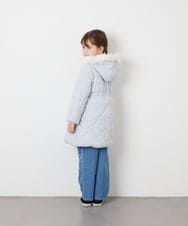 KJUAG45089 a.v.v KIDS(アー・ヴェ・ヴェ) [120-160]【洗える/フード取り外し可】中綿ロングコート ライトブルー
