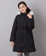 KJUAG45089 a.v.v KIDS(アー・ヴェ・ヴェ) [120-160]【洗える/フード取り外し可】中綿ロングコート ブラック