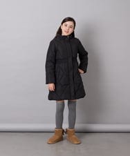 KJUAG45089 a.v.v KIDS(アー・ヴェ・ヴェ) [120-160]【洗える/フード取り外し可】中綿ロングコート ブラック