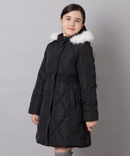 KJUAG45089 a.v.v KIDS(アー・ヴェ・ヴェ) [120-160]【洗える/フード取り外し可】中綿ロングコート ブラック