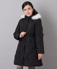 KJUAG45089 a.v.v KIDS(アー・ヴェ・ヴェ) [120-160]【洗える/フード取り外し可】中綿ロングコート ブラック