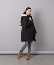 KJUAG45089 a.v.v KIDS(アー・ヴェ・ヴェ) [120-160]【洗える/フード取り外し可】中綿ロングコート ブラック