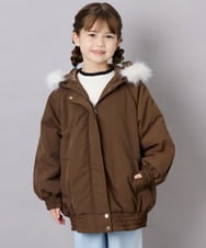 KJUAG46079 a.v.v KIDS(アー・ヴェ・ヴェ) [130-160]【洗える】ナイロンモッズコート ブラウン