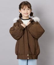 KJUAG46079 a.v.v KIDS(アー・ヴェ・ヴェ) [130-160]【洗える】ナイロンモッズコート ブラウン