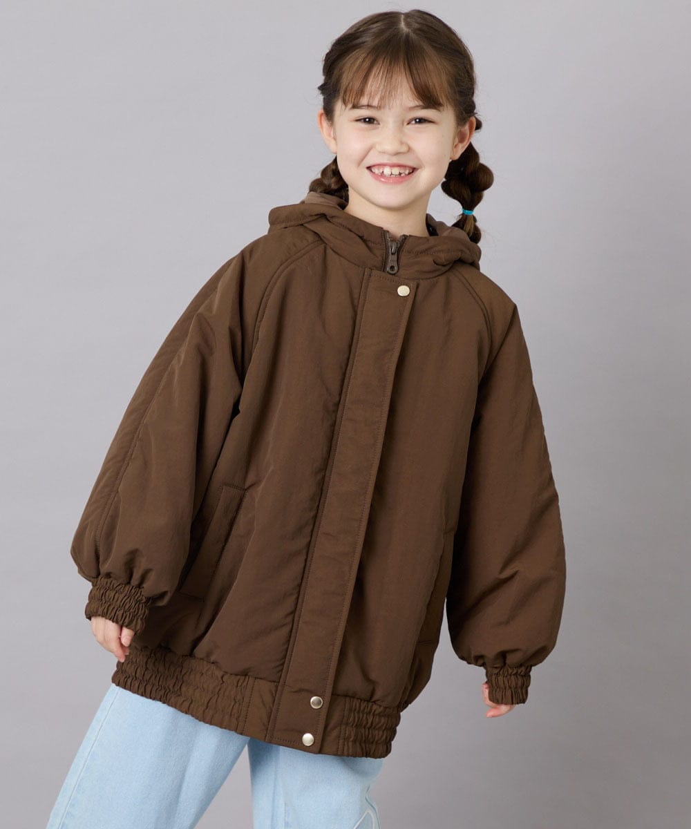 KJUAG46079 a.v.v KIDS(アー・ヴェ・ヴェ) [130-160]【洗える】ナイロンモッズコート ブラウン