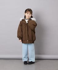 KJUAG46079 a.v.v KIDS(アー・ヴェ・ヴェ) [130-160]【洗える】ナイロンモッズコート ブラウン