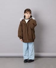 KJUAG46079 a.v.v KIDS(アー・ヴェ・ヴェ) [130-160]【洗える】ナイロンモッズコート ブラウン