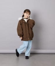 KJUAG46079 a.v.v KIDS(アー・ヴェ・ヴェ) [130-160]【洗える】ナイロンモッズコート ブラウン
