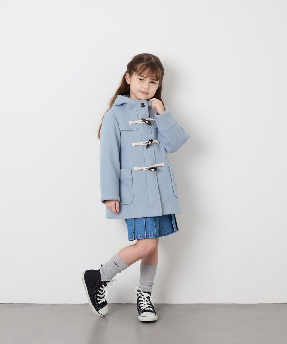 KJUAG47079 a.v.v KIDS(アー・ヴェ・ヴェ) [120-160]【手洗い可】ダッフルコート ライトブルー