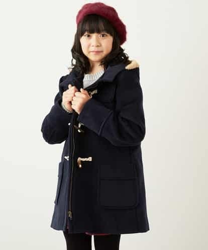 KJUAH03069  [140-150]フェイクファーフードダッフルコート