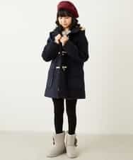 KJUAH03069 a.v.v KIDS(アー・ヴェ・ヴェ) [140-150]フェイクファーフードダッフルコート ネイビー