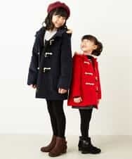 KJUAH03069 a.v.v KIDS(アー・ヴェ・ヴェ) [140-150]フェイクファーフードダッフルコート ネイビー