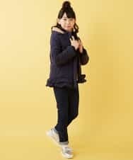 KJUAH05069 a.v.v KIDS(アー・ヴェ・ヴェ) [140-150]【洗える】フリル中綿フードコート ピンク