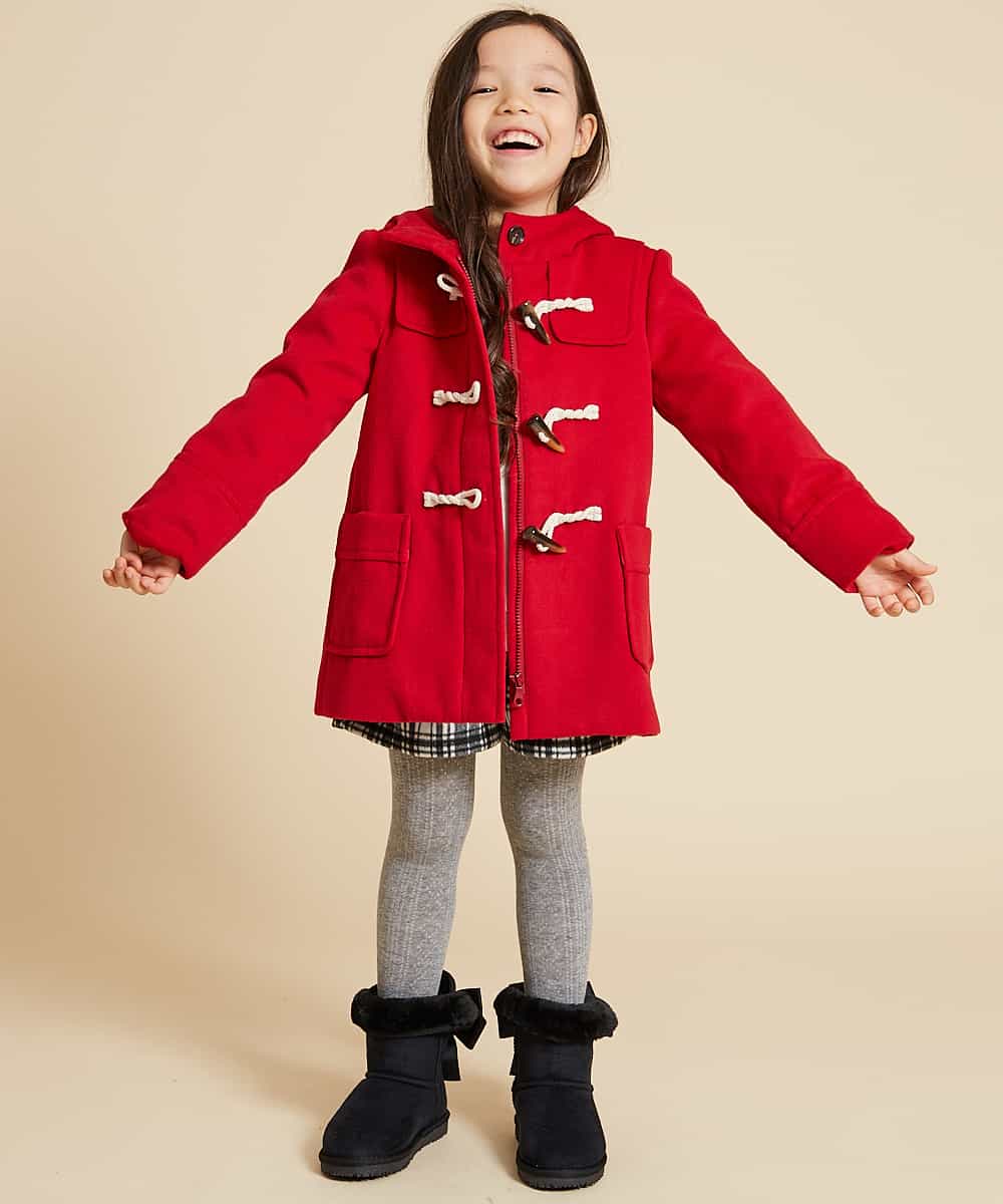 KJUAK02069 a.v.v KIDS(アー・ヴェ・ヴェ) 【洗える】[140-150]ダッフルコート レッド
