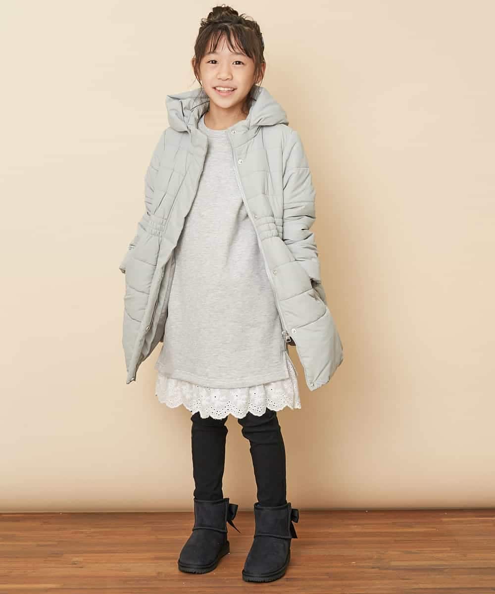 KJUAM01069 a.v.v KIDS(アー・ヴェ・ヴェ) [100-130]【洗濯機で洗える】中綿ロングコート[WEB限定サイズ] ピンク