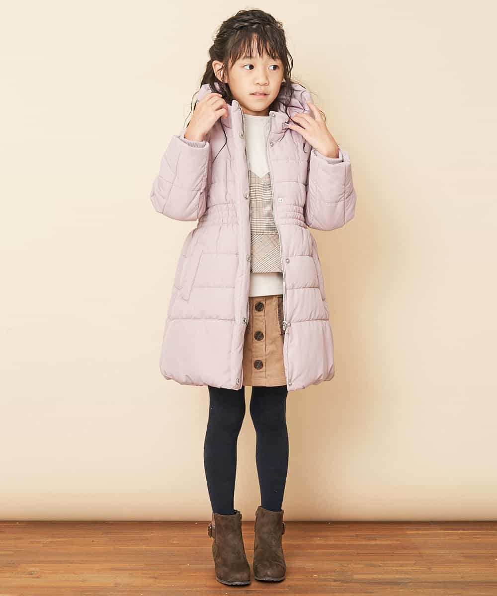 KJUAM01069 a.v.v KIDS(アー・ヴェ・ヴェ) [100-130]【洗濯機で洗える】中綿ロングコート[WEB限定サイズ] ピンク