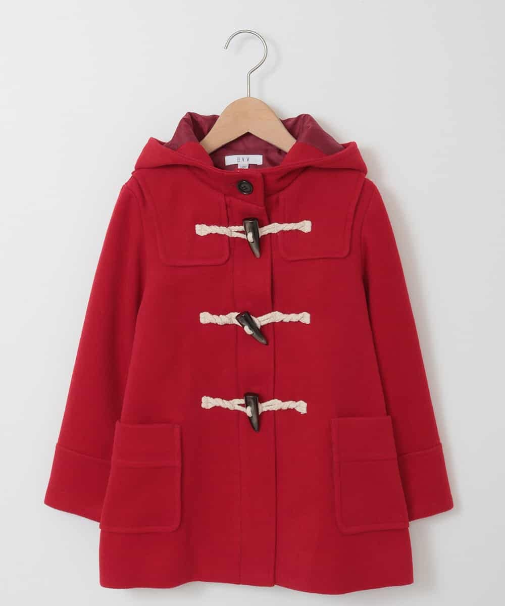 KJUAM02059 a.v.v KIDS(アー・ヴェ・ヴェ) [100-130]【洗濯機で洗える】ダッフルコート[WEB限定サイズ] レッド