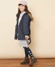 KJUAM04059 a.v.v KIDS(アー・ヴェ・ヴェ) [100-130]【洗濯機で洗える】裏ボアロングモッズコート[WEB限定サイズ] ネイビー