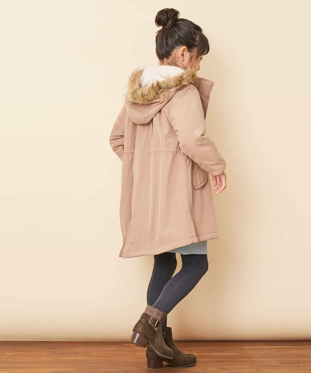 KJUAM04059 a.v.v KIDS(アー・ヴェ・ヴェ) [100-130]【洗濯機で洗える】裏ボアロングモッズコート[WEB限定サイズ] ネイビー