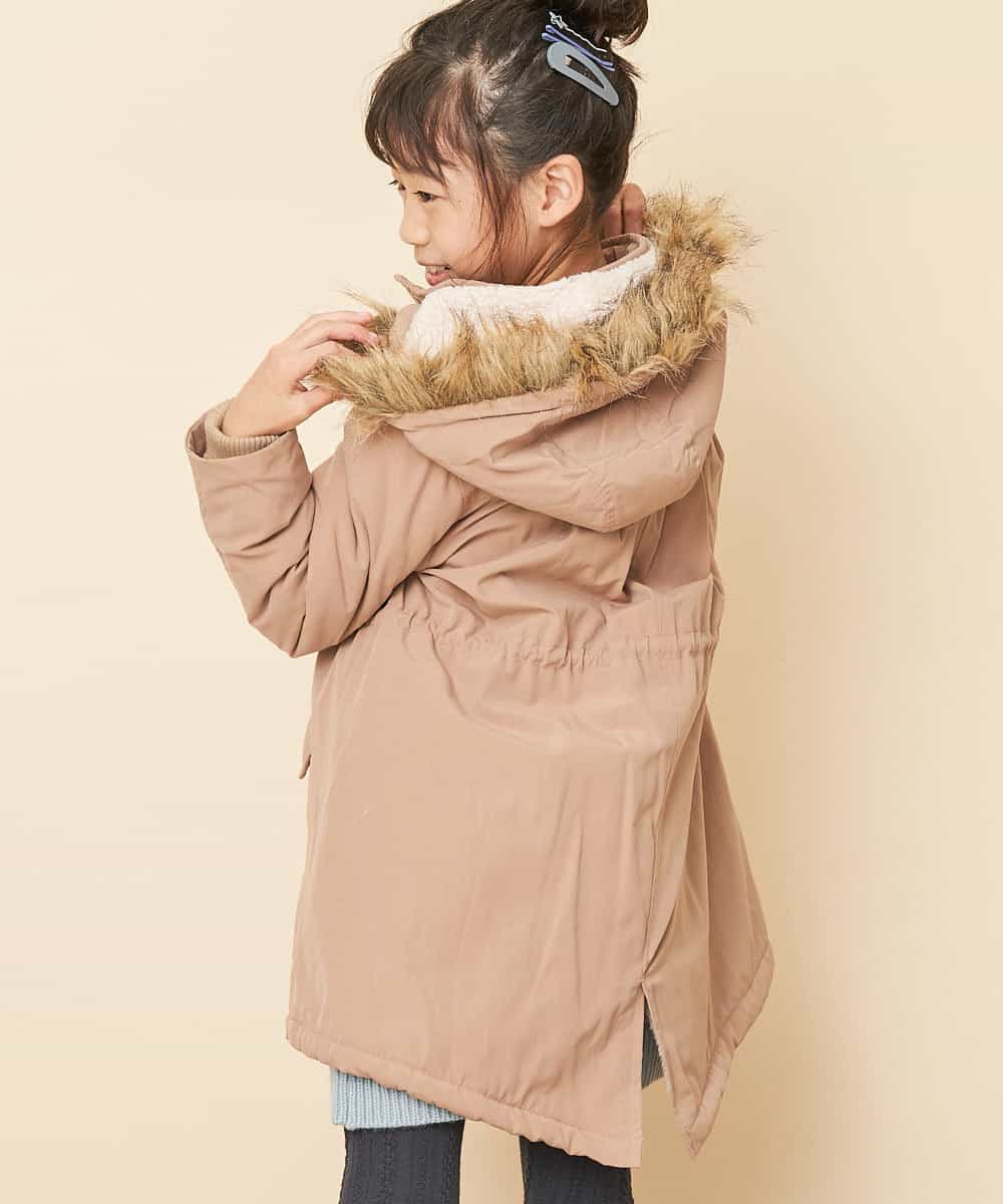 KJUAM04059 a.v.v KIDS(アー・ヴェ・ヴェ) [100-130]【洗濯機で洗える】裏ボアロングモッズコート[WEB限定サイズ] ネイビー