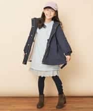 KJUAM04059 a.v.v KIDS(アー・ヴェ・ヴェ) [100-130]【洗濯機で洗える】裏ボアロングモッズコート[WEB限定サイズ] ネイビー