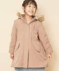 KJUAM04059 a.v.v KIDS(アー・ヴェ・ヴェ) [100-130]【洗濯機で洗える】裏ボアロングモッズコート[WEB限定サイズ] ベージュ