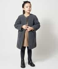 KJUAM05059 a.v.v KIDS(アー・ヴェ・ヴェ) [100-130]【洗濯機で洗える】キルティングボアリバーシブルコート[WEB限定サイズ] ダークグレー
