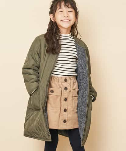KJUAM05059 a.v.v KIDS [100-130]【洗濯機で洗える】キルティングボアリバーシブルコート[WEB限定サイズ]