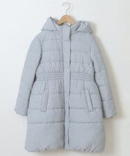 KJUAP01069 a.v.v KIDS(アー・ヴェ・ヴェ) [100-130]【洗濯機で洗える】フィット&フレア中綿ロングコート ライトブルー