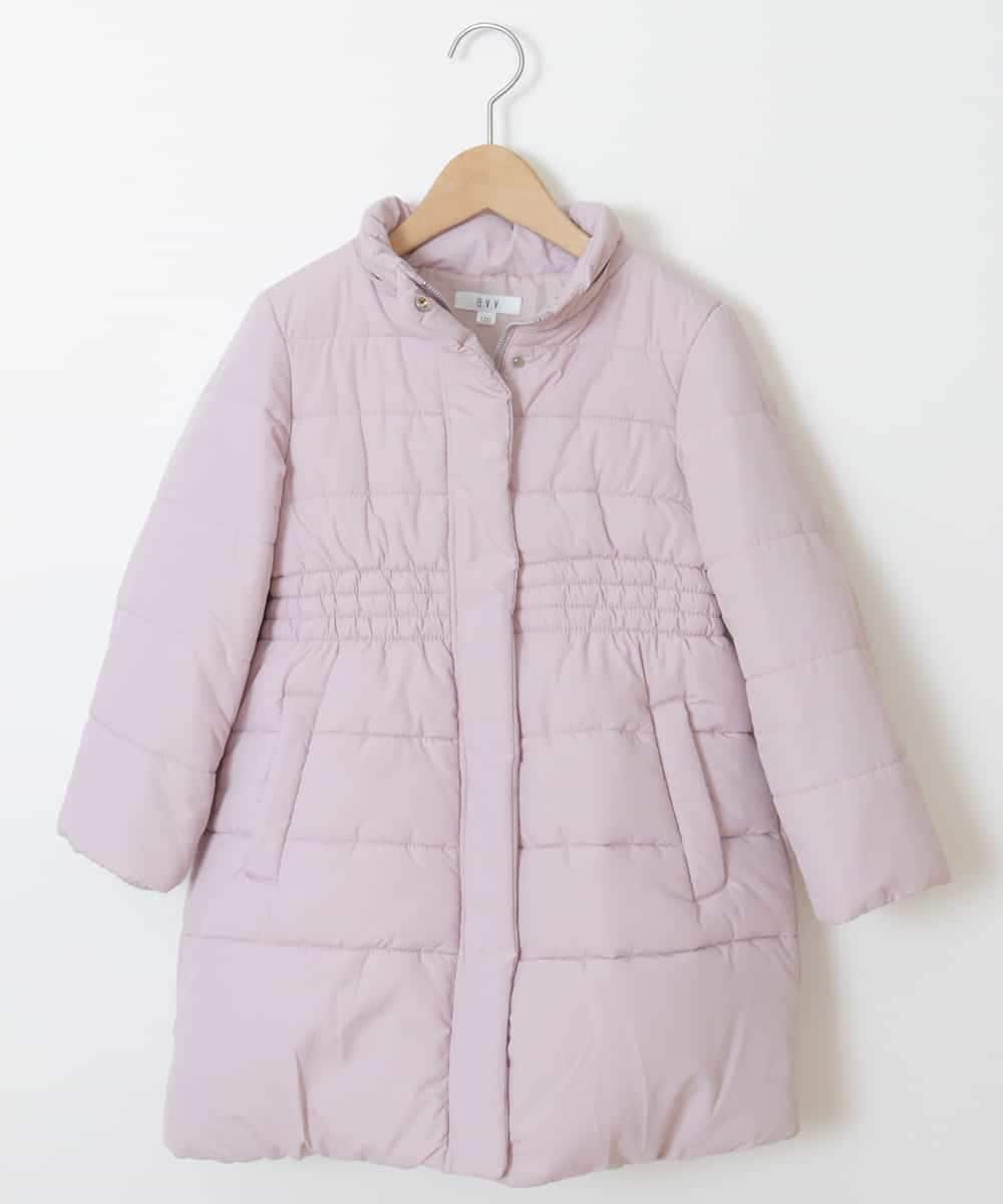 KJUAP01069 a.v.v KIDS(アー・ヴェ・ヴェ) [100-130]【洗濯機で洗える】フィット&フレア中綿ロングコート ピンク