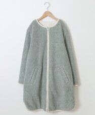 KJUAQ05069 a.v.v KIDS(アー・ヴェ・ヴェ) [140-150]【2WAY/洗濯機で洗える】タフタ&ボアリバーシブルコート ミント×ホワイト