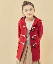 KJUAS02059 a.v.v KIDS(アー・ヴェ・ヴェ) [100-130]ライトフェイクウールダッフルコート ピンク
