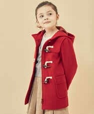KJUAS02059 a.v.v KIDS(アー・ヴェ・ヴェ) [100-130]ライトフェイクウールダッフルコート ピンク