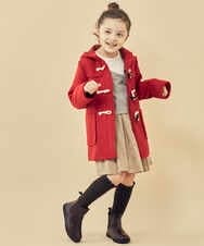 KJUAS02059 a.v.v KIDS(アー・ヴェ・ヴェ) [100-130]ライトフェイクウールダッフルコート ピンク