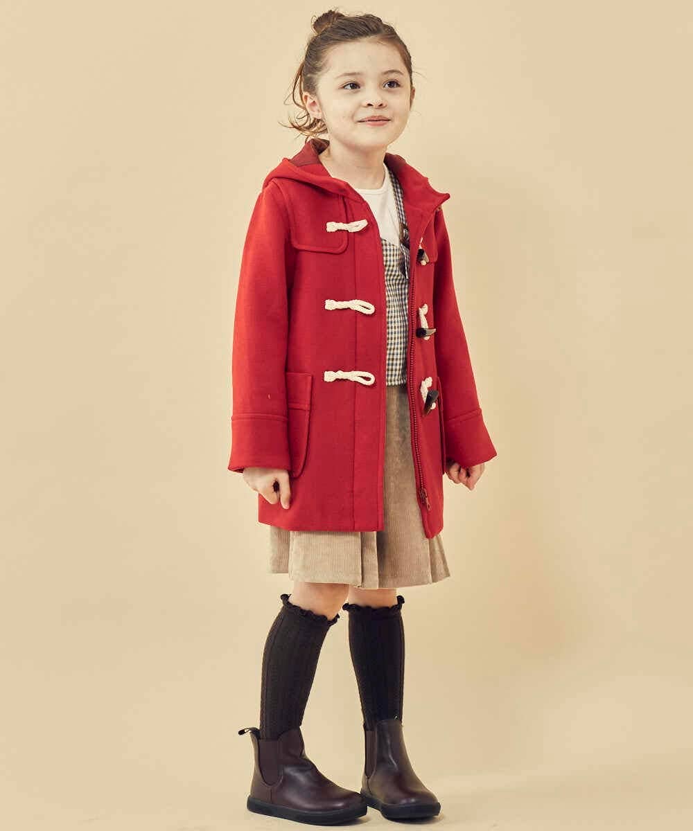 KJUAS02059 a.v.v KIDS(アー・ヴェ・ヴェ) [100-130]ライトフェイクウールダッフルコート ピンク