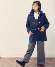 KJUAS02059 a.v.v KIDS(アー・ヴェ・ヴェ) [100-130]ライトフェイクウールダッフルコート ピンク