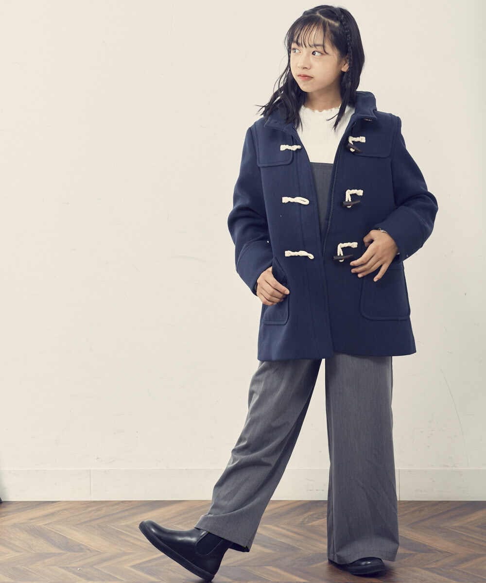 KJUAS02059 a.v.v KIDS(アー・ヴェ・ヴェ) [100-130]ライトフェイクウールダッフルコート ピンク