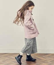 KJUAS02059 a.v.v KIDS(アー・ヴェ・ヴェ) [100-130]ライトフェイクウールダッフルコート ピンク