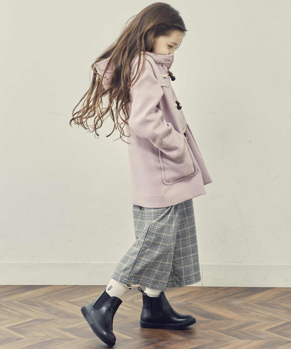 KJUAS02059 a.v.v KIDS(アー・ヴェ・ヴェ) [100-130]ライトフェイクウールダッフルコート ピンク