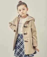 KJUAS02059 a.v.v KIDS(アー・ヴェ・ヴェ) [100-130]ライトフェイクウールダッフルコート ピンク