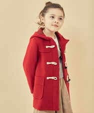 KJUAS02059 a.v.v KIDS(アー・ヴェ・ヴェ) [100-130]ライトフェイクウールダッフルコート レッド