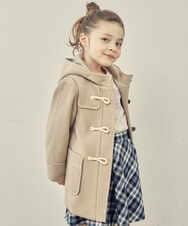 KJUAS02059 a.v.v KIDS(アー・ヴェ・ヴェ) [100-130]ライトフェイクウールダッフルコート ベージュ