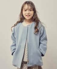 KJUAS03059 a.v.v KIDS(アー・ヴェ・ヴェ) [100-130]ライトフェイクウールAラインショートコート ライトブルー