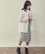 KJUAS03059 a.v.v KIDS(アー・ヴェ・ヴェ) [100-130]ライトフェイクウールAラインショートコート ライトブルー