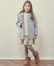 KJUAS03059 a.v.v KIDS(アー・ヴェ・ヴェ) [100-130]ライトフェイクウールAラインショートコート ライトブルー